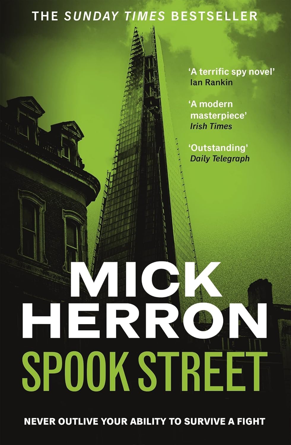 Slough House series paperback books by Mick Herron displayed upright, showing Slough House and Bad Actors cover art.
