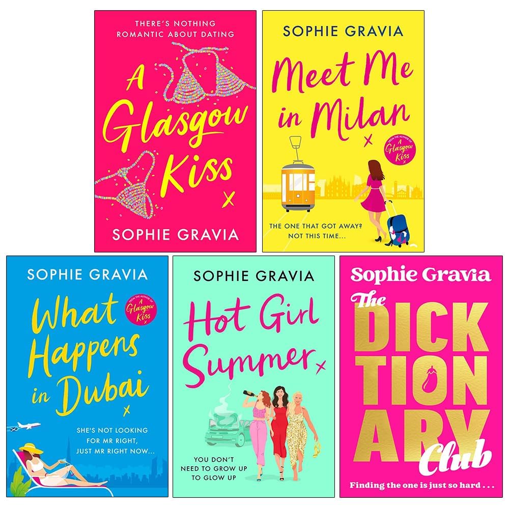 front cover of A Glasgow Kiss, the first book in the Sophie Gravia 5 books paperback collection