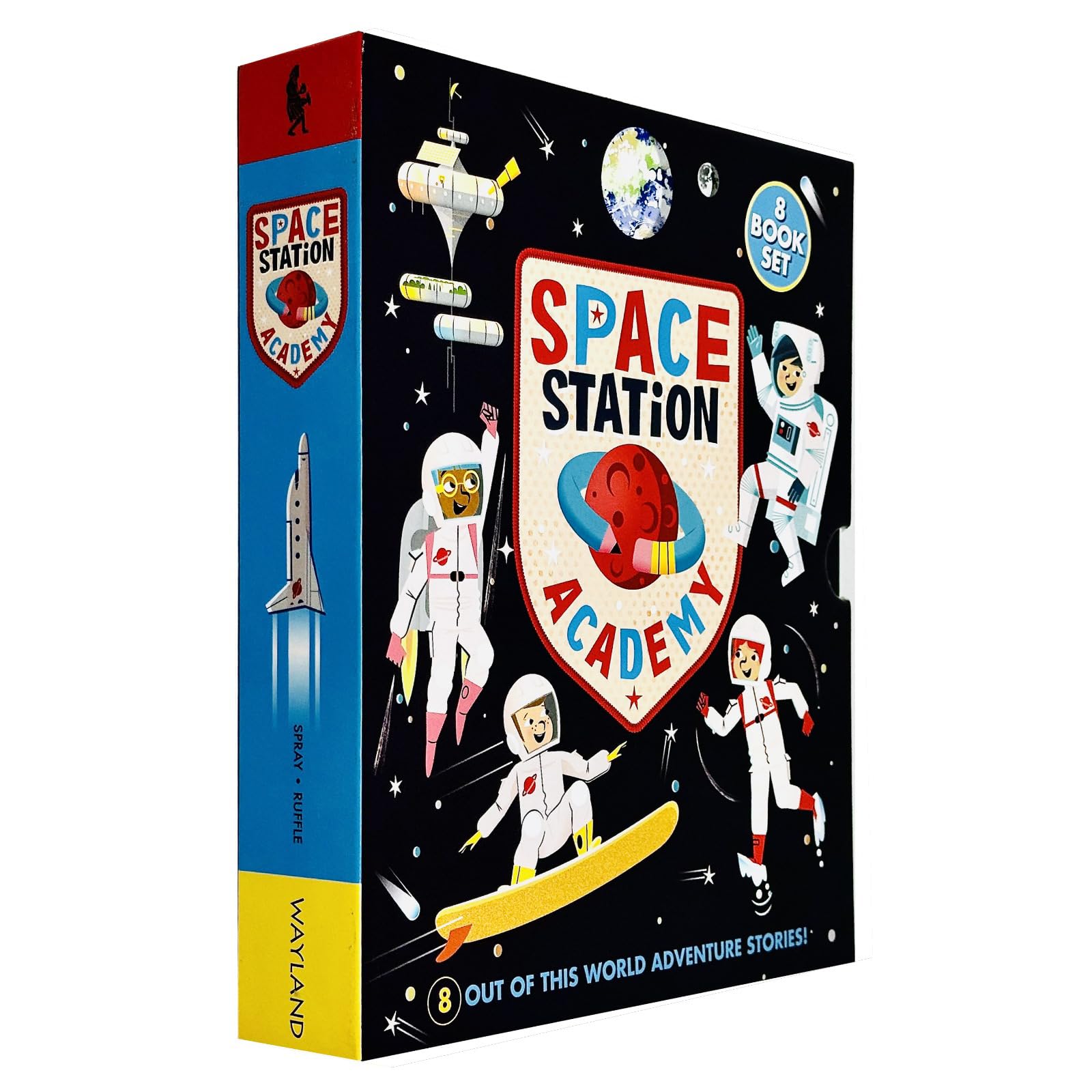 Space Station Academy series paperback set, full lineup of all 8 Destination titles fanned out together