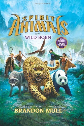 Close-up of Spirit Animals Series 1 paperback covers Wild Born, Hunted, and Blood Ties for ages 8-12
