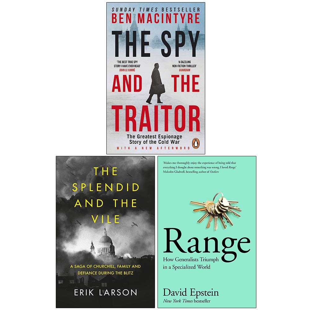 Front cover of The Spy and the Traitor, The Splendid and the Vile, and Range 3 books collection set, paperback nonfiction