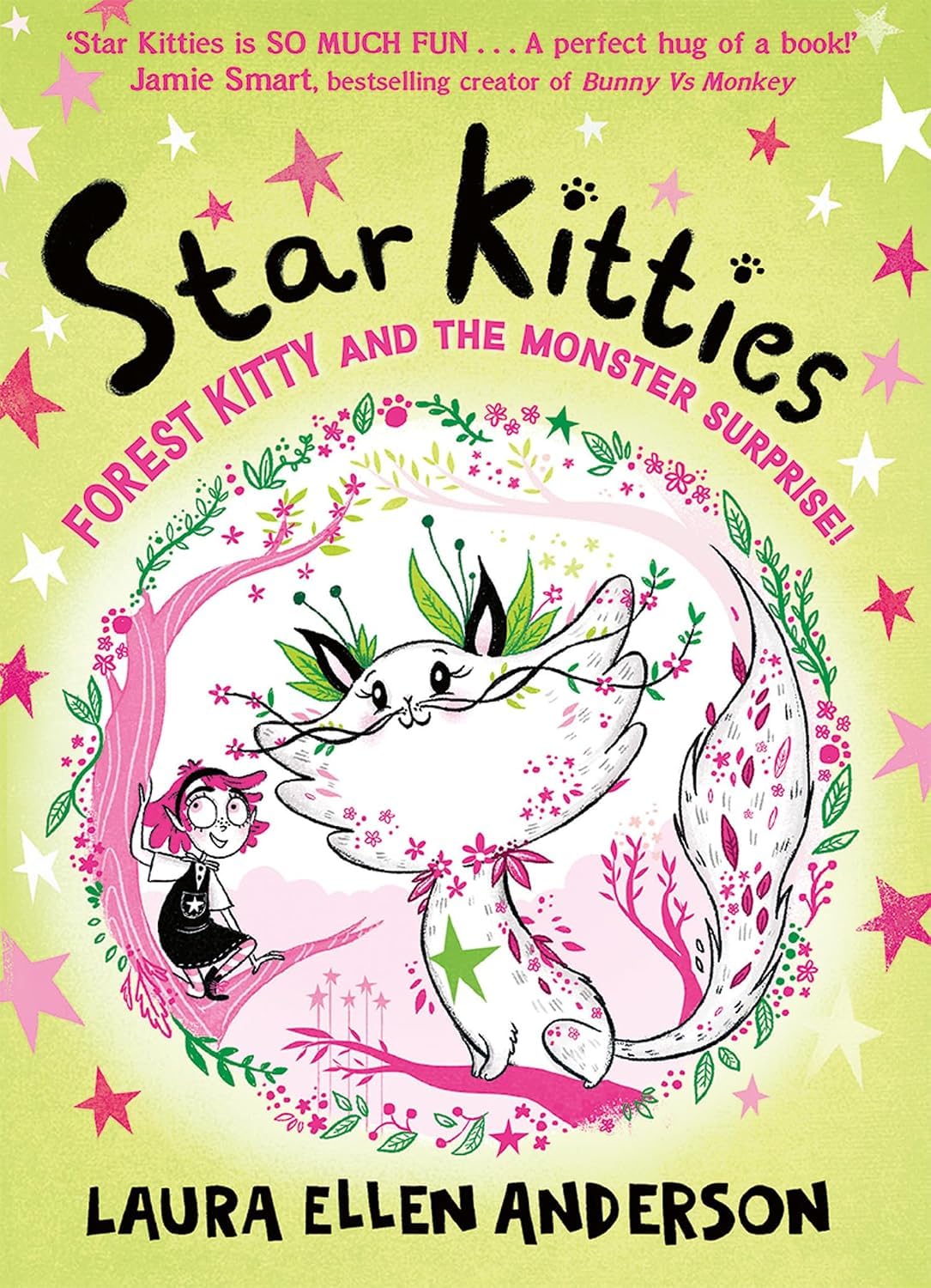 Star Kitties 2 book paperback set fanned out showing both covers, Detective Kitty and Forest Kitty, ages 6-9