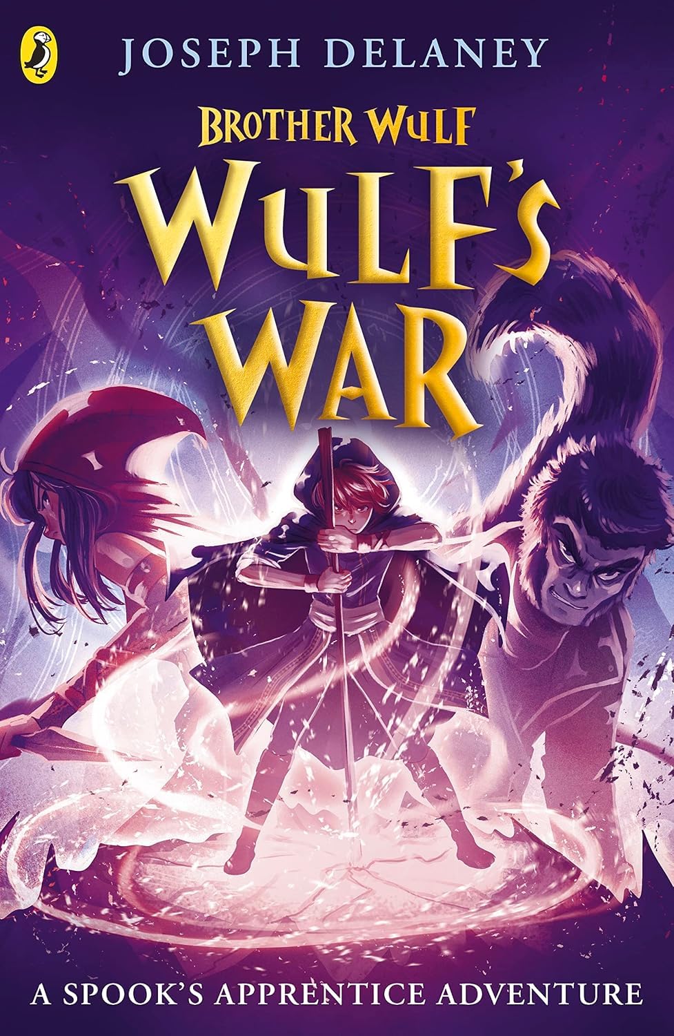 All four Starblade Chronicles Brother Wulf paperbacks by Joseph Delaney fanned out together