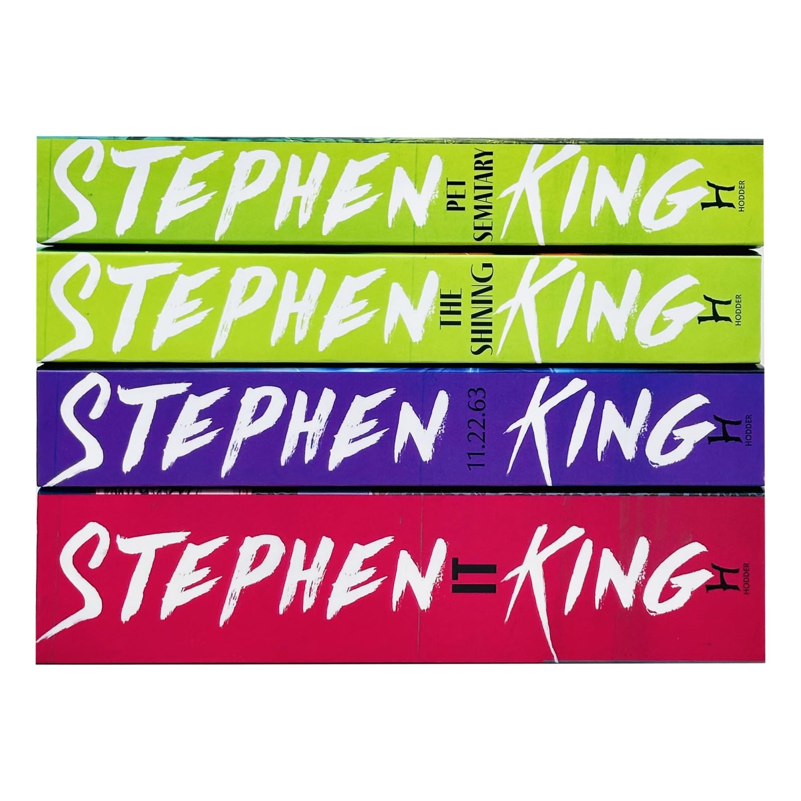 Back cover of the Stephen King 4 Books Collection Set showing book descriptions and ISBN details