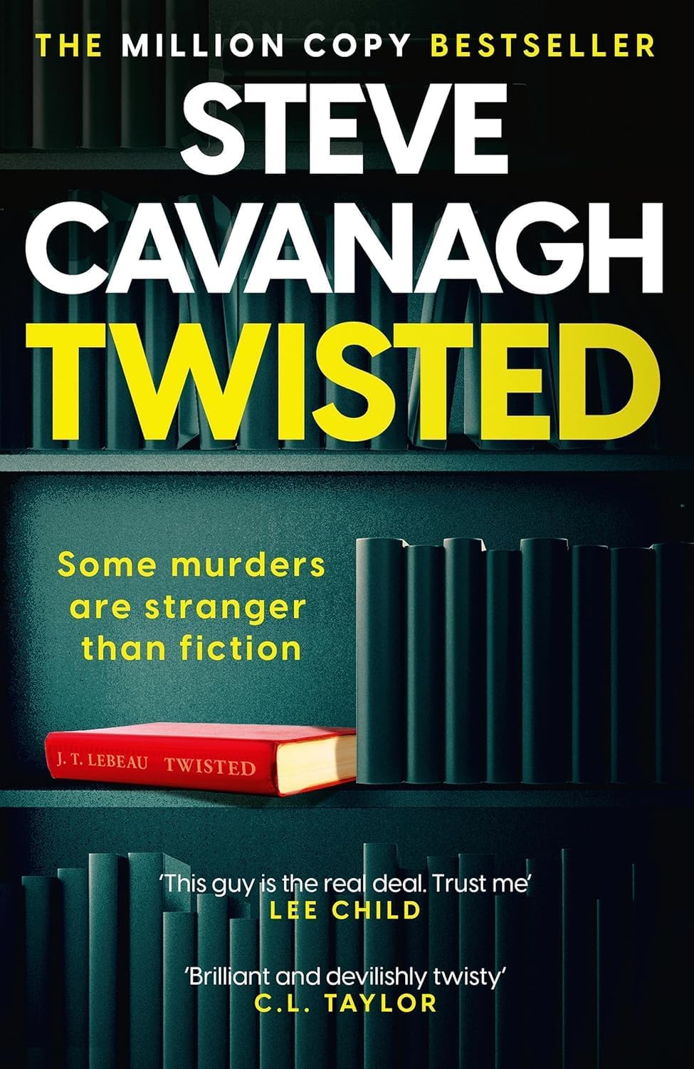 Close-up of Thirteen and The Defence paperback covers from the Steve Cavanagh Eddie Flynn legal thriller series