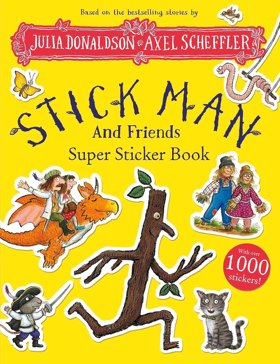 Stick Man Sticker Activity Book paperback cover with seasonal sticker themes