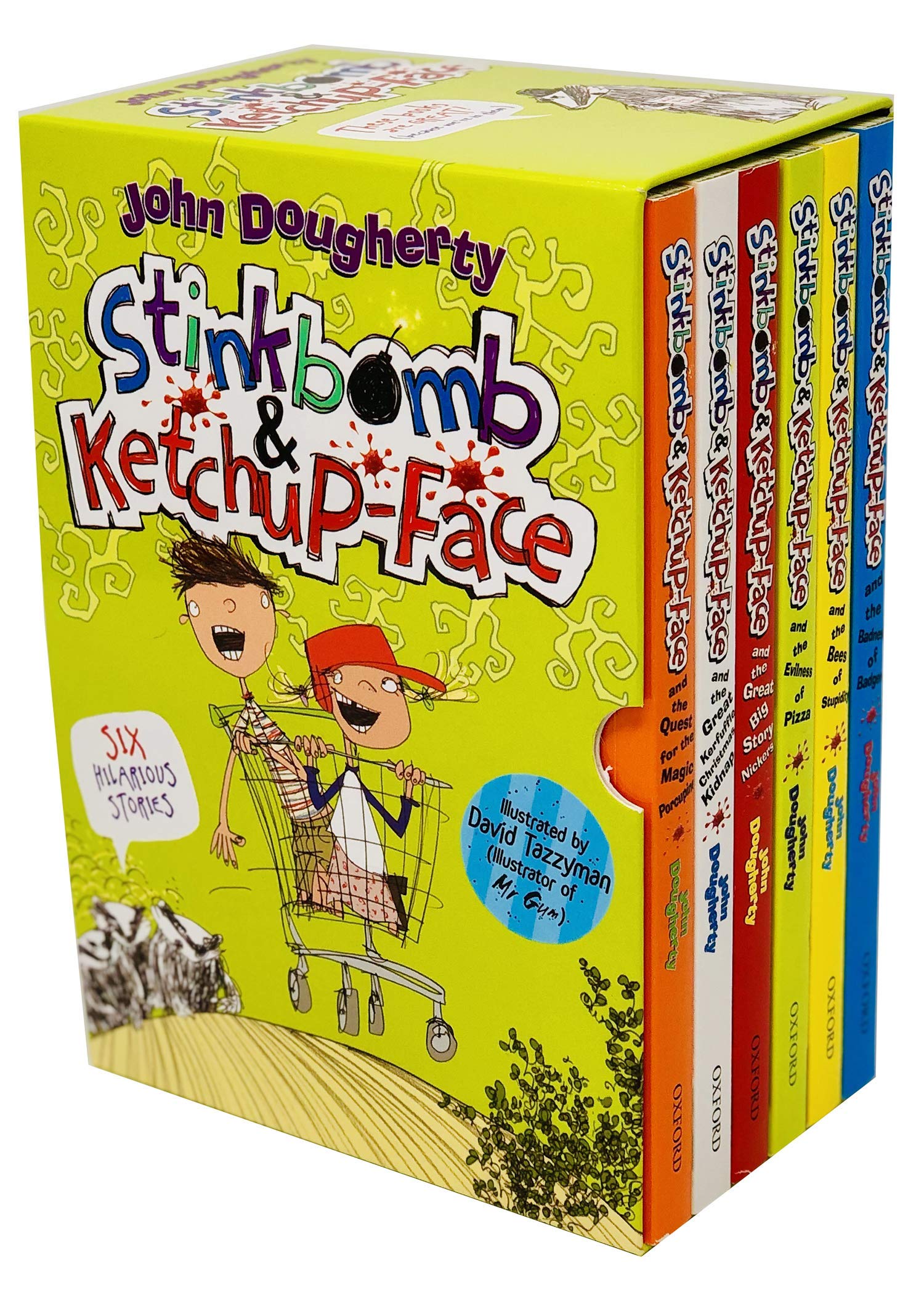 Stinkbomb and Ketchup-Face 6 Books Collection Set by John Dougherty - paperback box set cover art