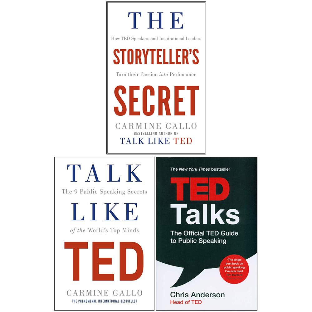 Front cover of The Storyteller's Secret, Talk Like TED & TED Talks 3 Books Collection Set paperback by Carmine Gallo and Chris Anderson