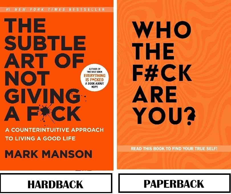 Front cover of The Subtle Art of Not Giving a F*ck by Mark Manson, paperback self-help book
