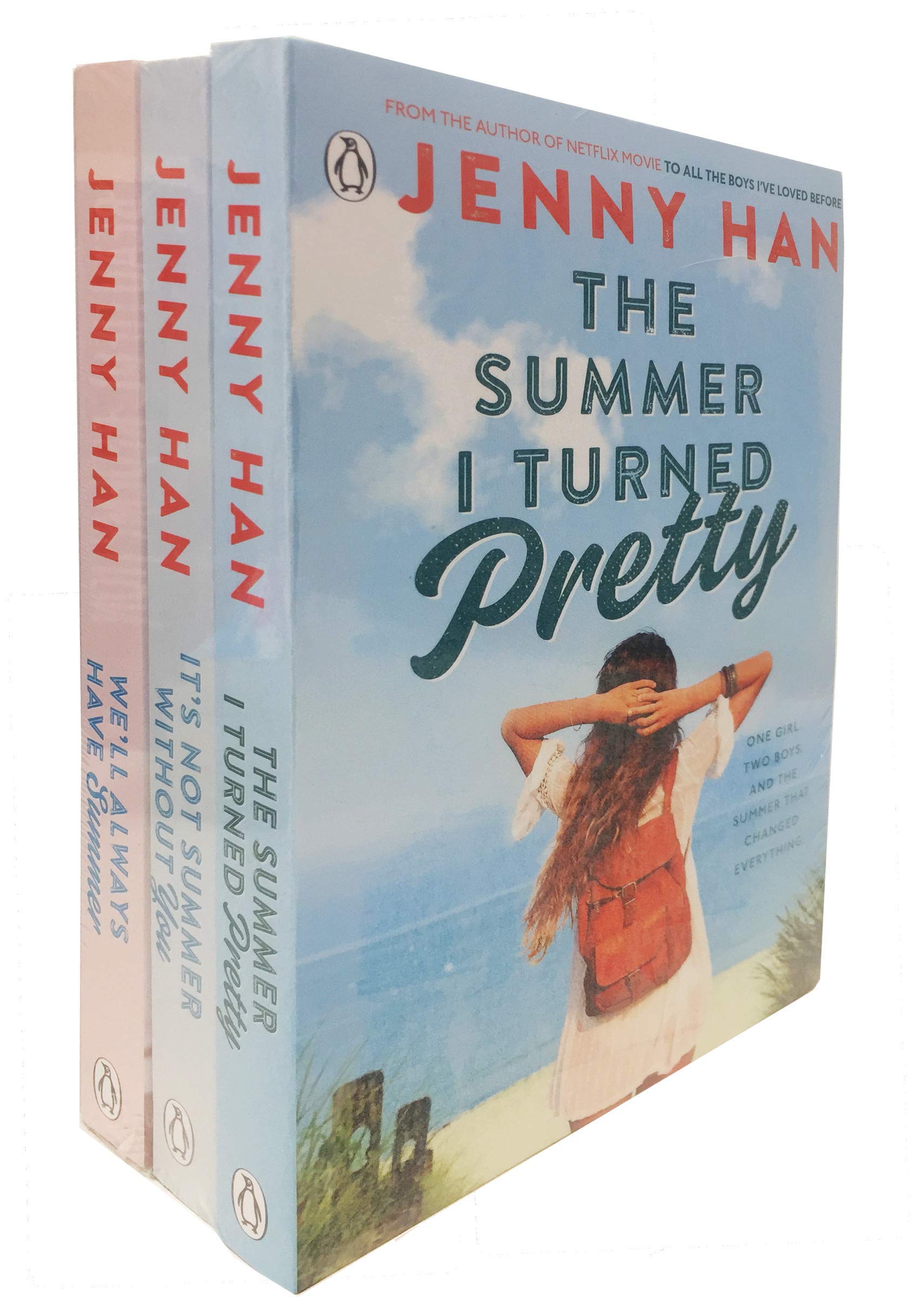 Close-up back cover of The Summer I Turned Pretty paperback showing synopsis and Jenny Han author details