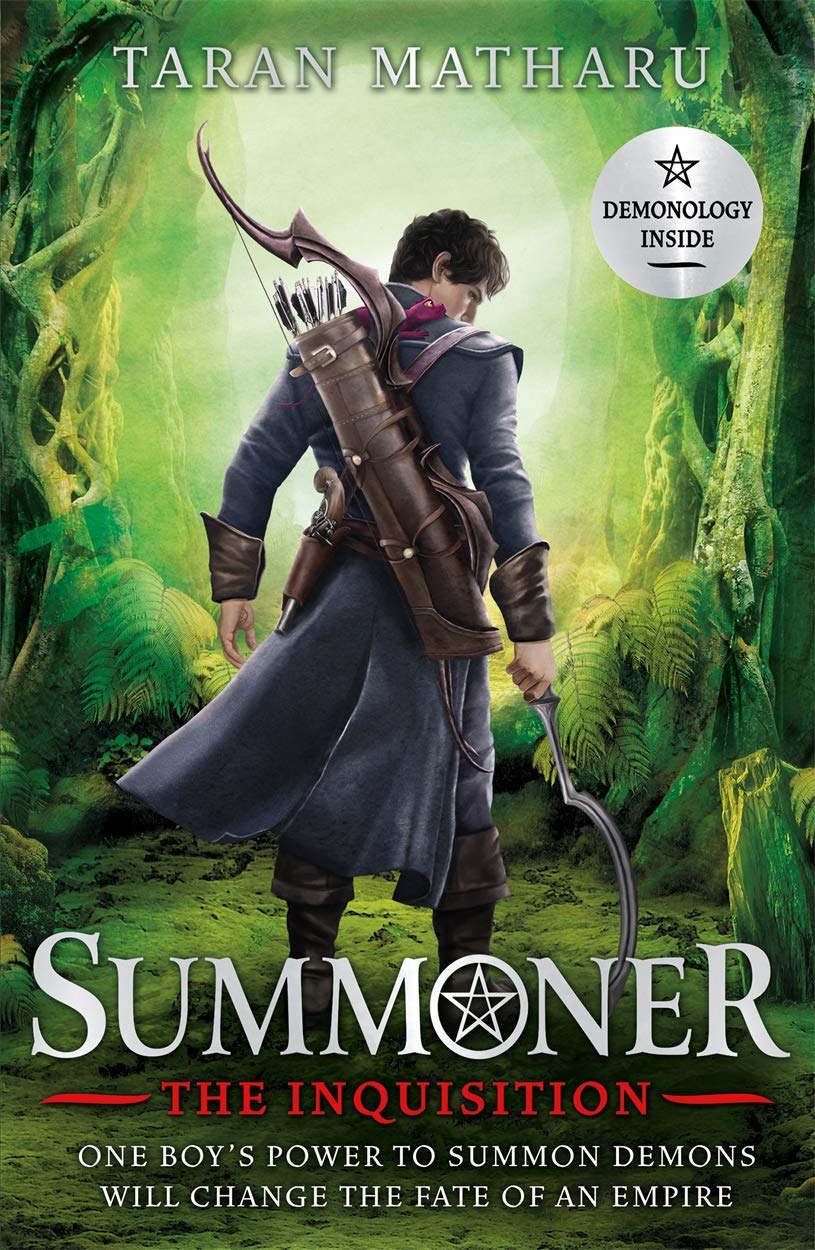 The four Summoner paperback books by Taran Matharu displayed together, showing individual covers for The Novice, The Inquisition, The Battlemage, and The Outcast