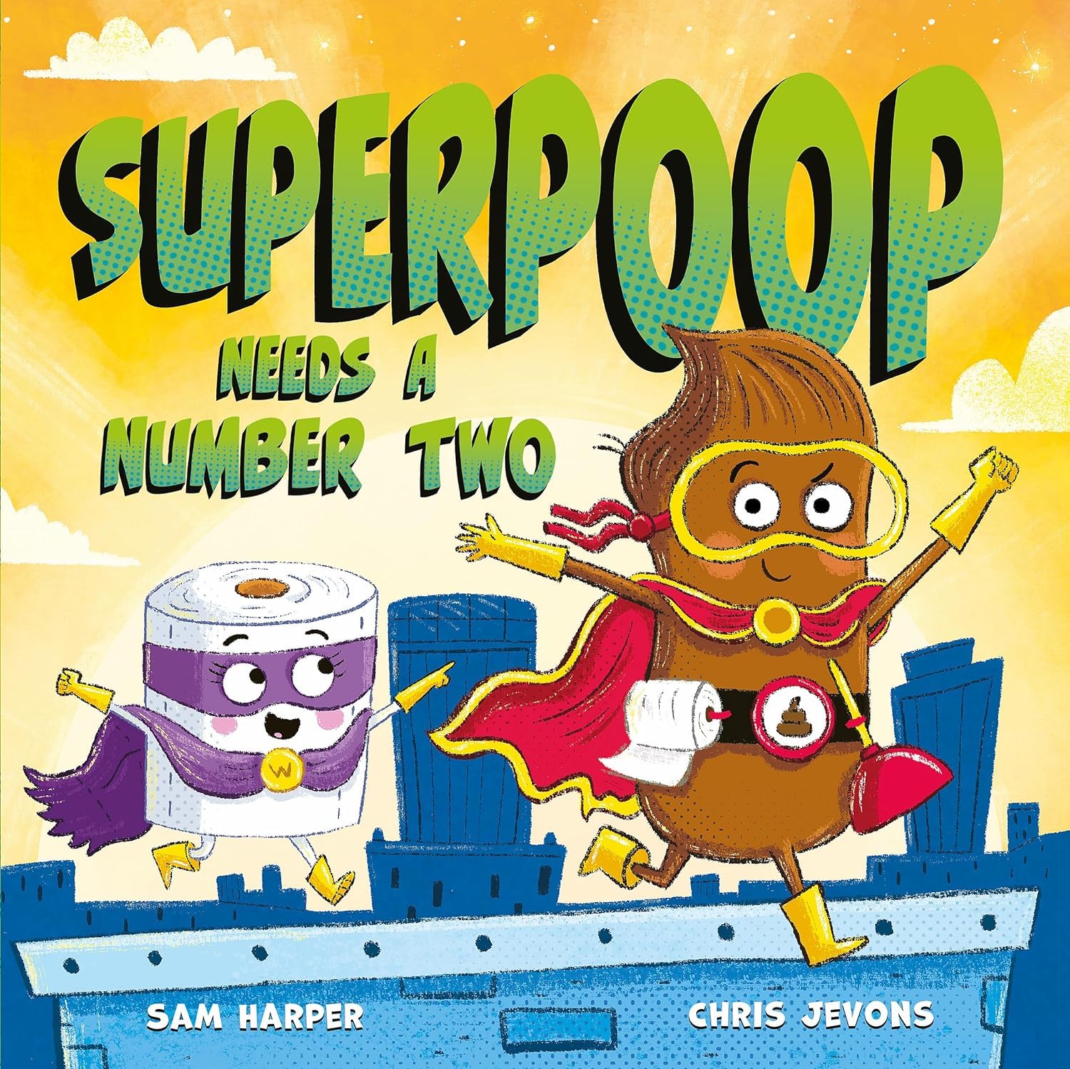 Superpoop Needs a Number Two paperback cover from the Superpoop 10 book set