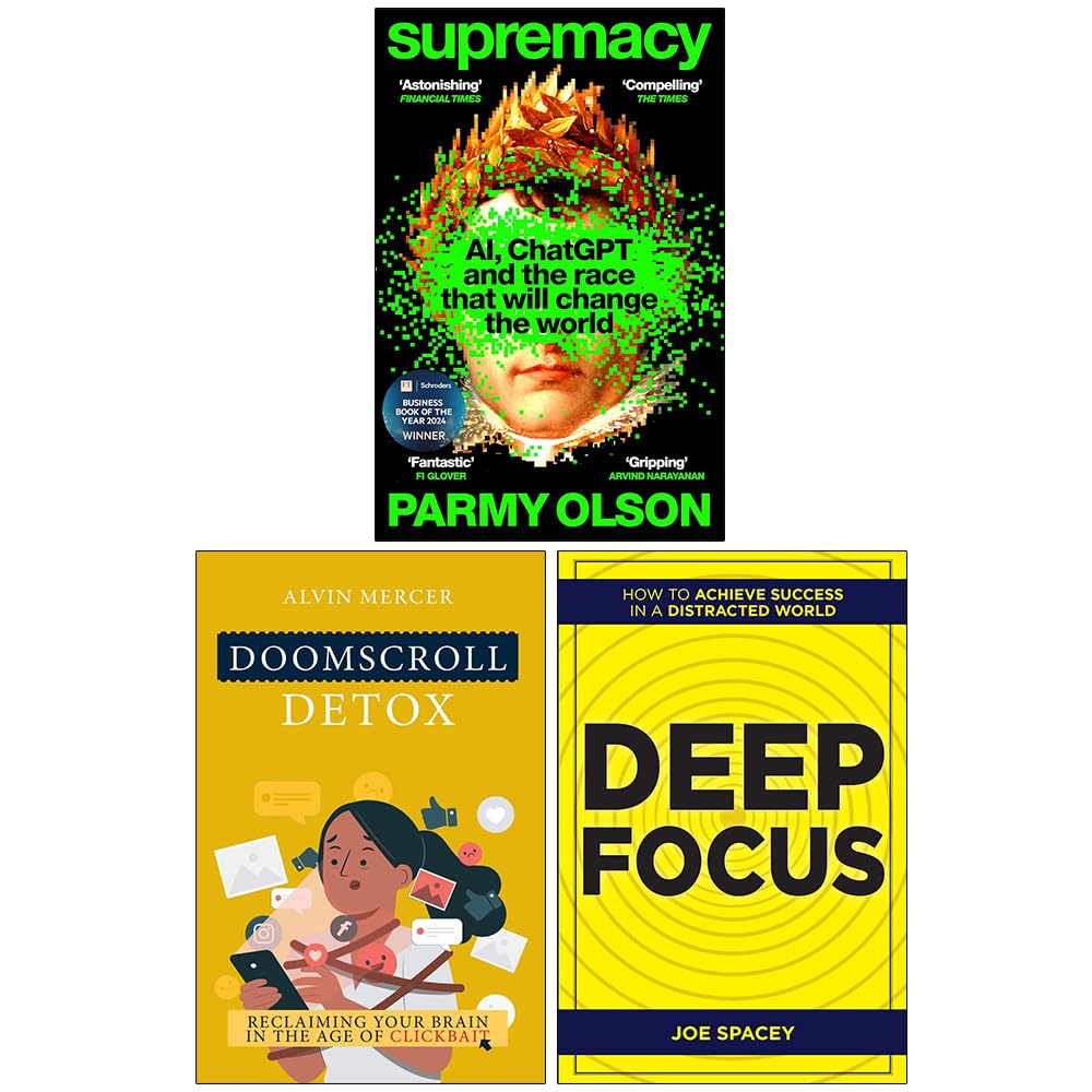Supremacy, Doomscroll Detox & Deep Focus 3 books collection set paperback front cover