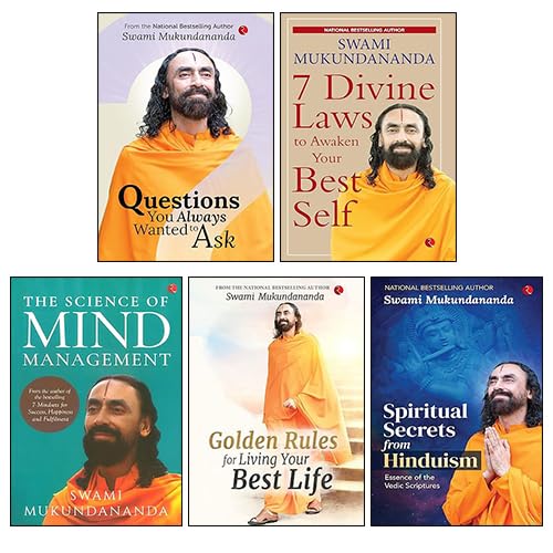 Front cover of Swami Mukundananda 5 Books Collection Set paperback, spirituality and mind management titles