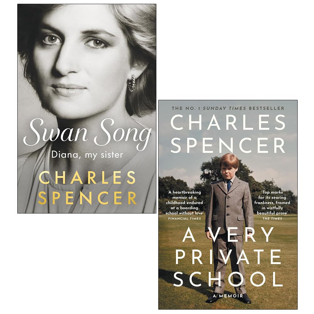 Front covers of Swan Song: Diana, My Sister and A Very Private School paperback 2-book set by Charles Spencer