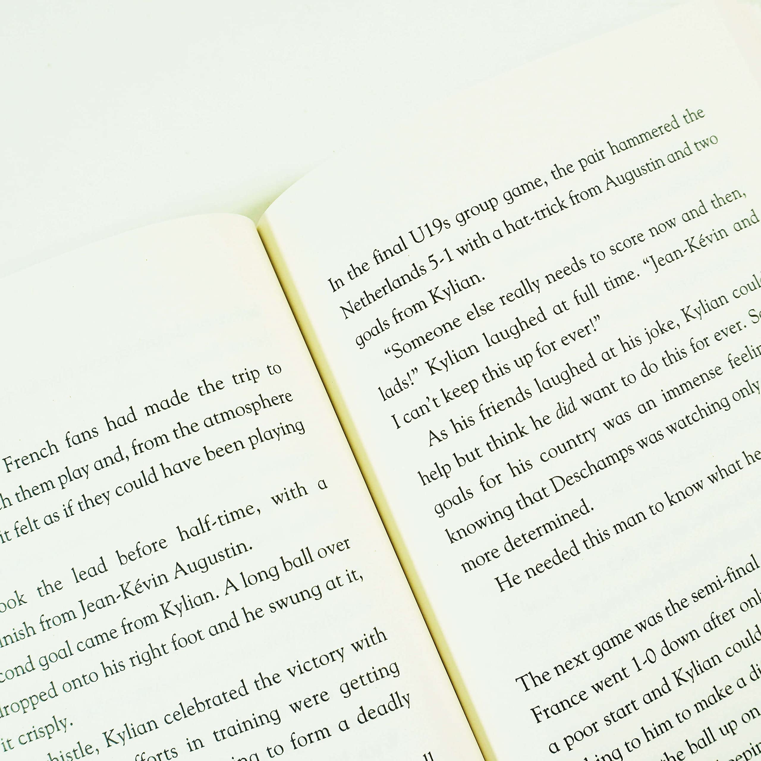 Close-up of an inside page spread from the Tales from the Pitch football hero paperback series