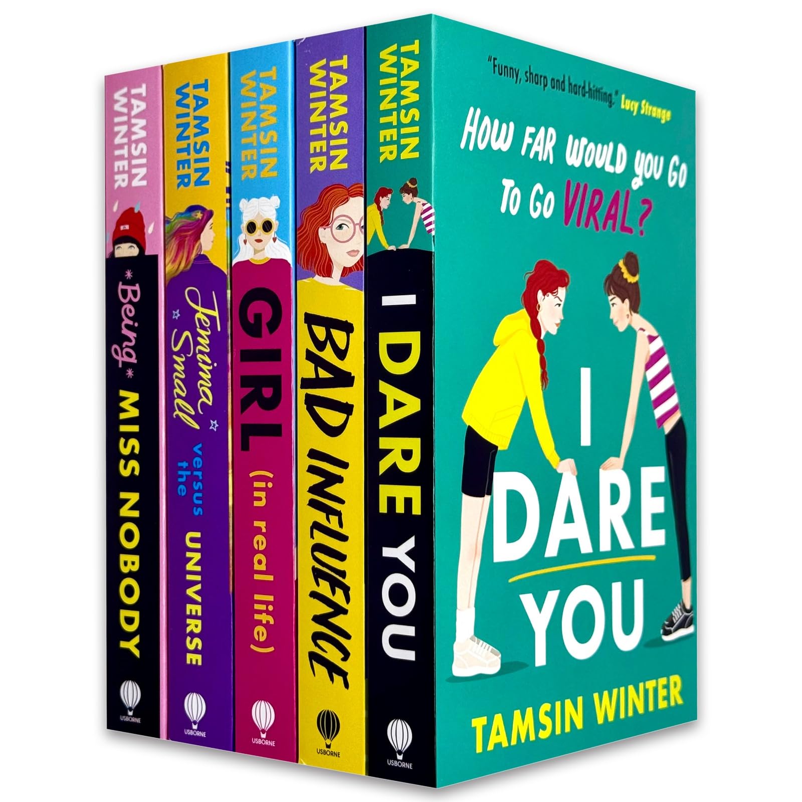 Tamsin Winter Collection 5 Books Set paperback front covers, including I Dare You and Jemima Small Versus the Universe
