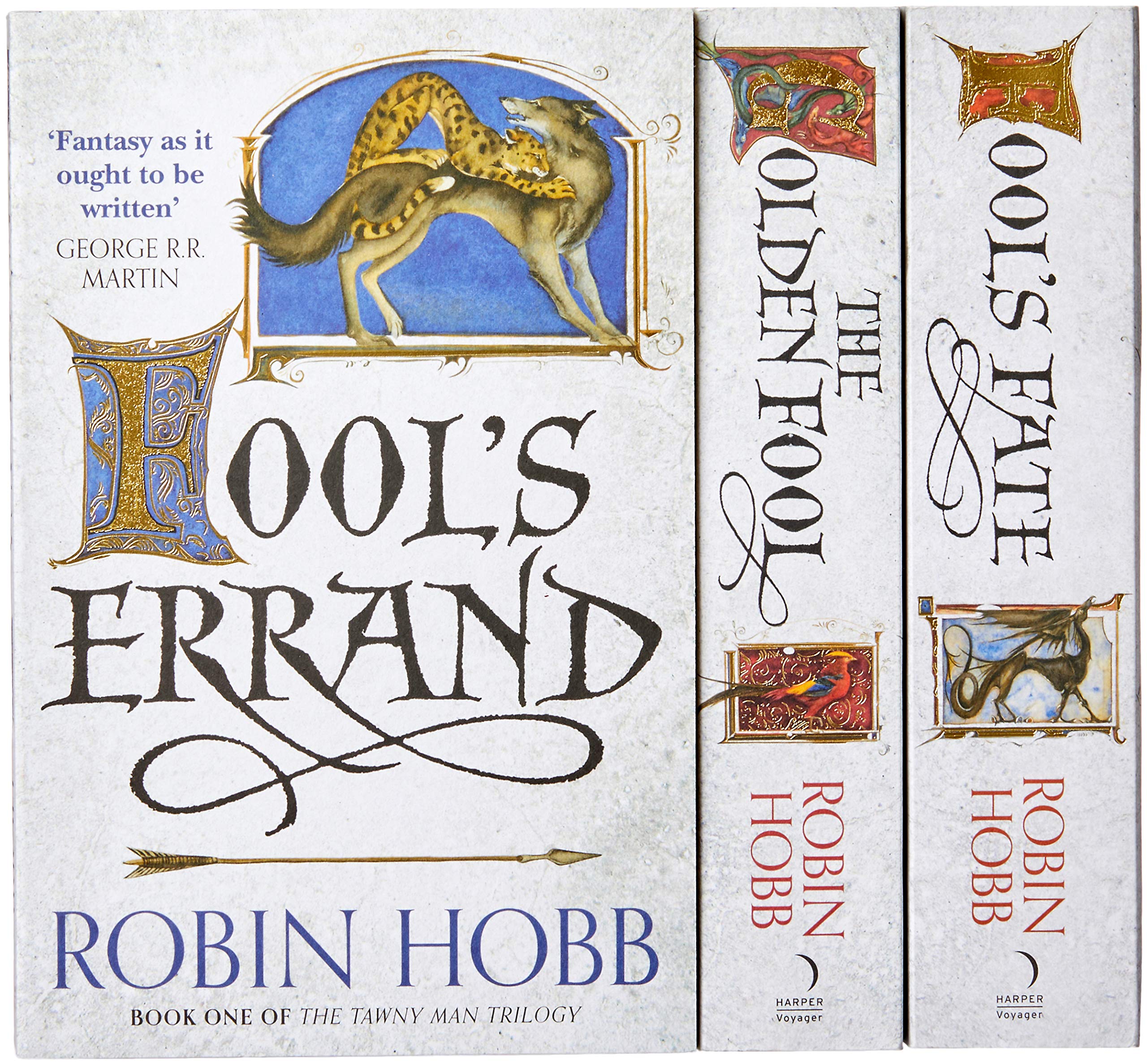 Three paperback books from Robin Hobb's The Tawny Man Trilogy collection set, featuring fantasy fiction published by Harper Voyager