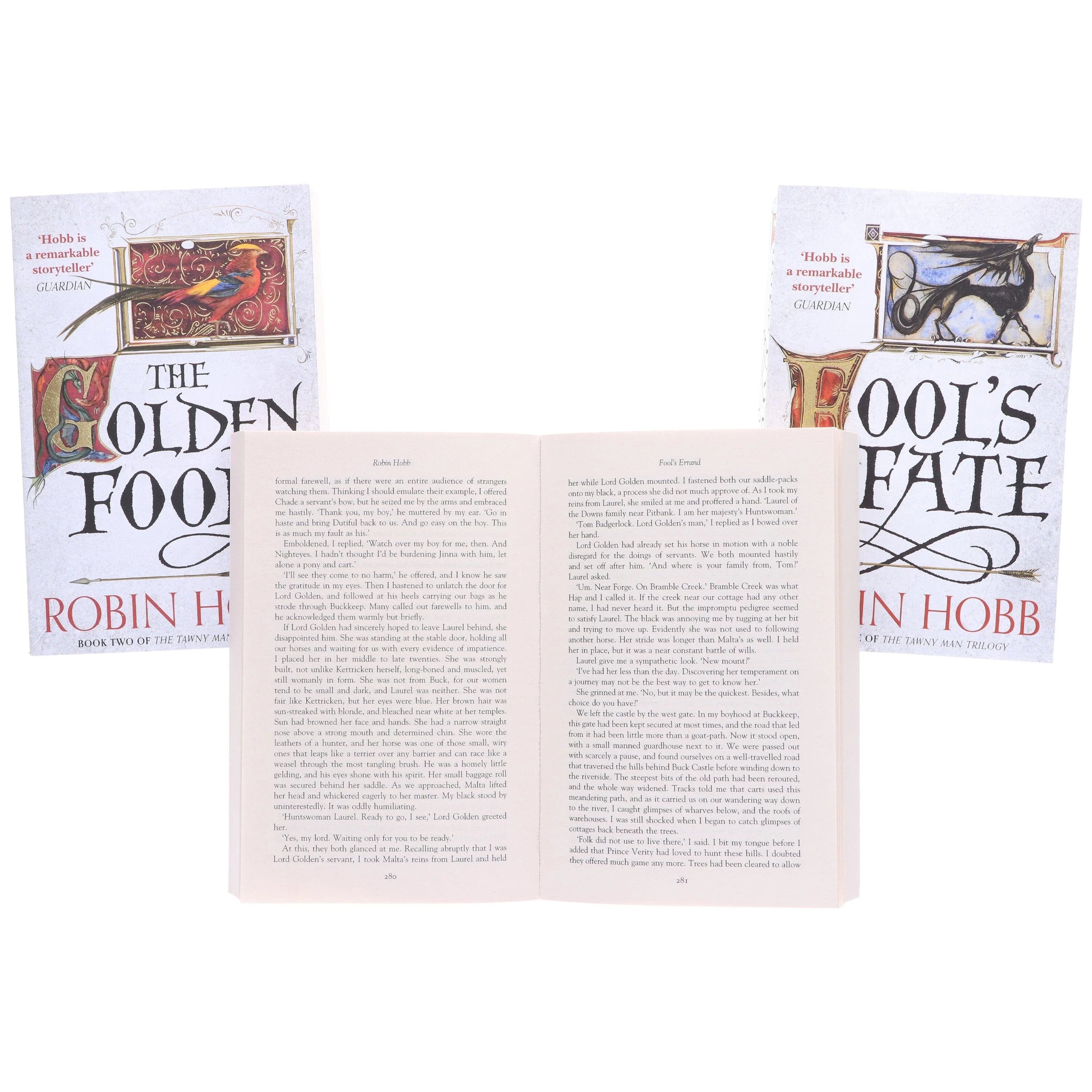 The Tawny Man Trilogy 3-book set fanned out showing all paperback covers by Robin Hobb