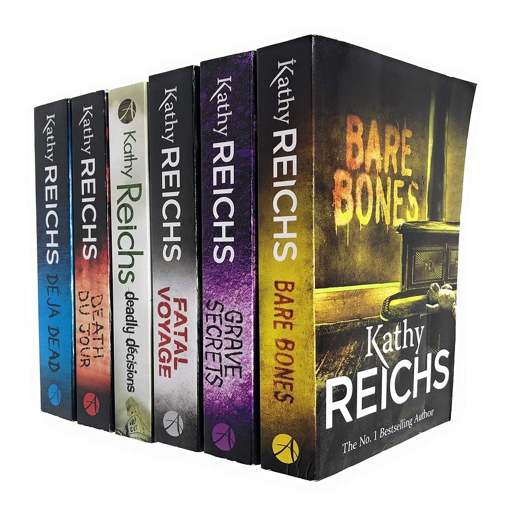 Front cover view of the Temperance Brennan 6-book paperback collection by Kathy Reichs, featuring Deja Dead, Death Du Jour, Deadly Decisions, Fatal Voyage, Grave Secrets, and Bare Bones.
