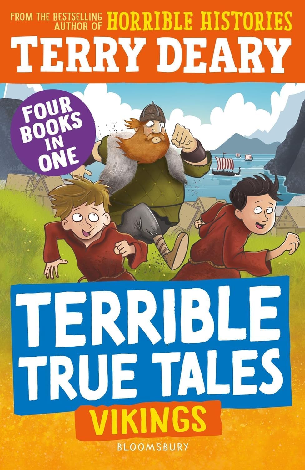 Terrible True Tales: Vikings (4 Books in 1) paperback cover from the Terry Deary history set
