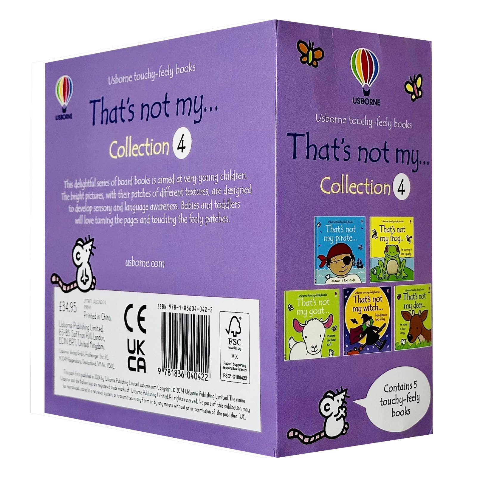 That's Not My Goat and That's Not My Frog board books open to an inside page spread with textured patches