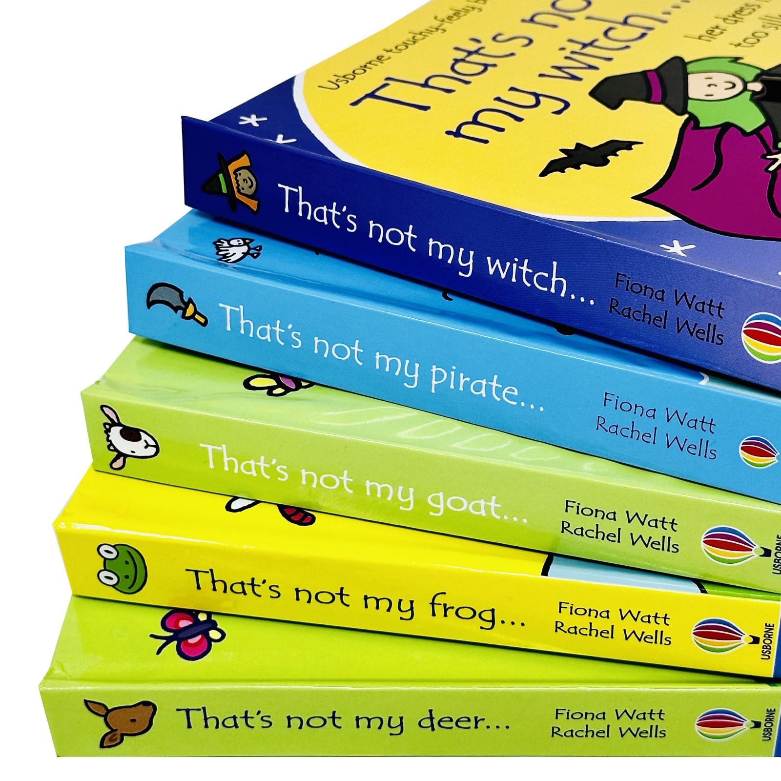 Back cover of the That's Not My Collection 4 box set listing all five board book titles and age range