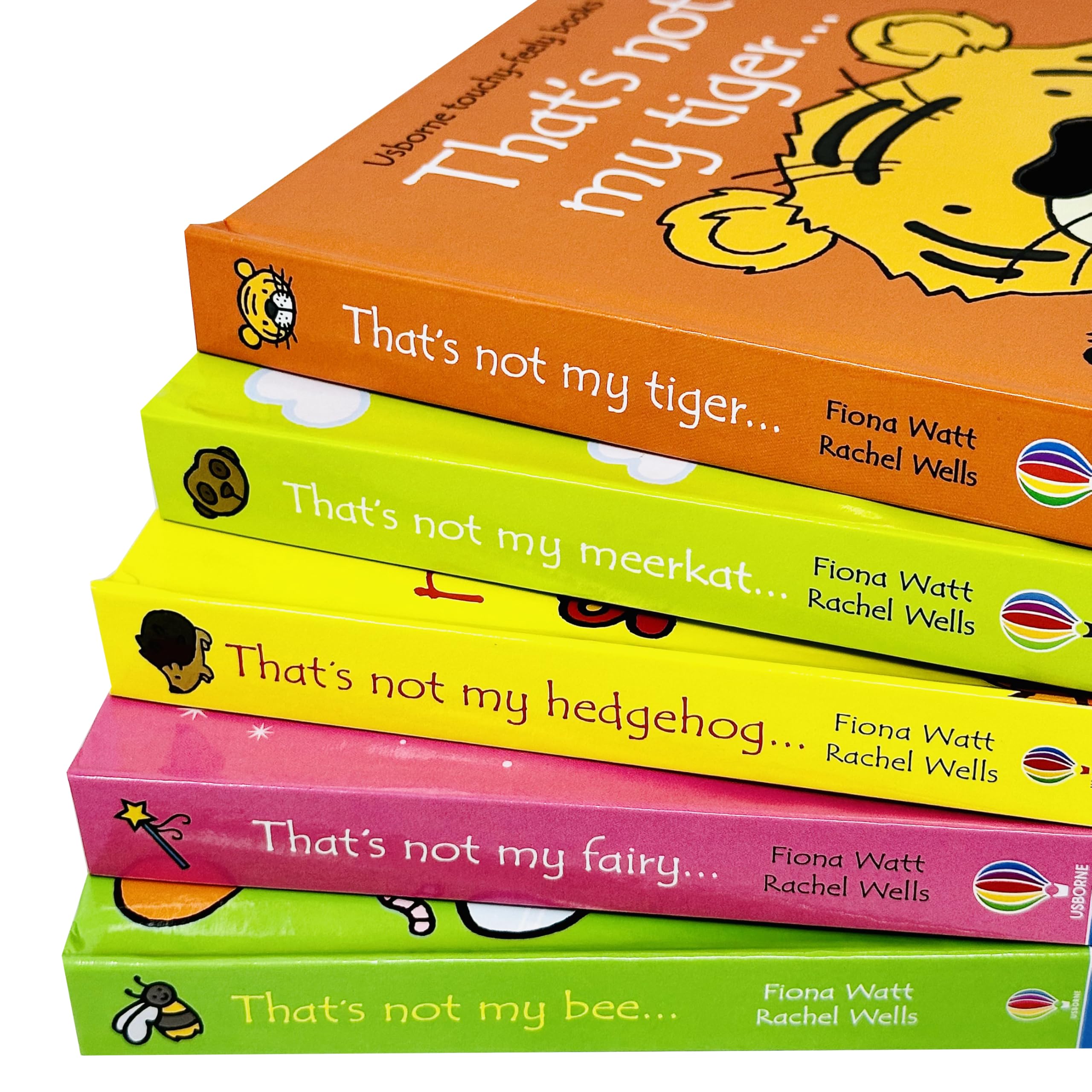 Back cover of That's Not My Collection 6 board book set listing all five titles by Fiona Watt