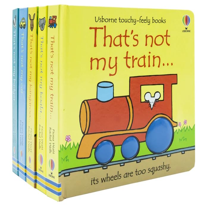 Inside page spread of a That's Not My... board book showing textured patch and simple repetitive text
