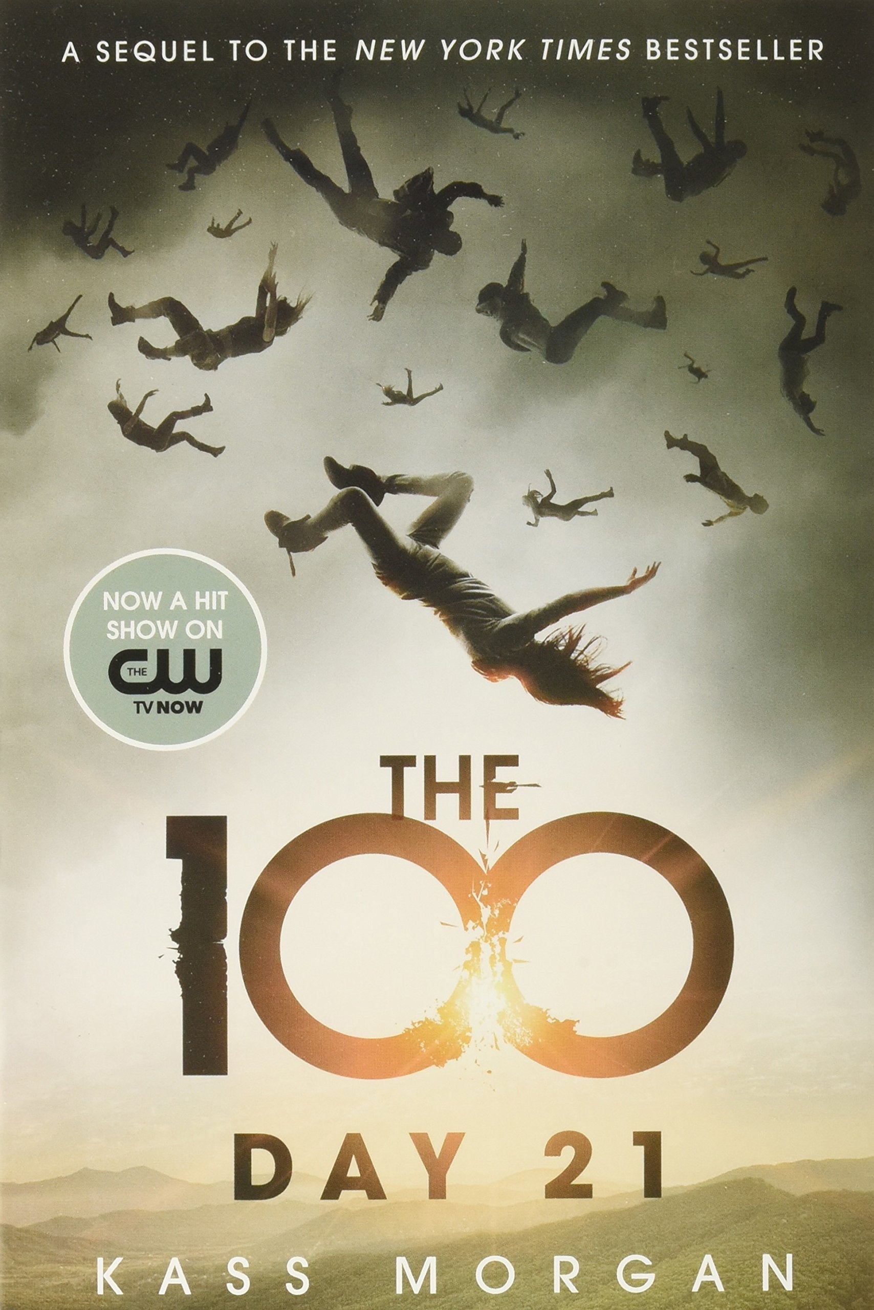 The 100, Day 21, Homecoming, and Rebellion paperback covers arranged together as a complete Kass Morgan box set.