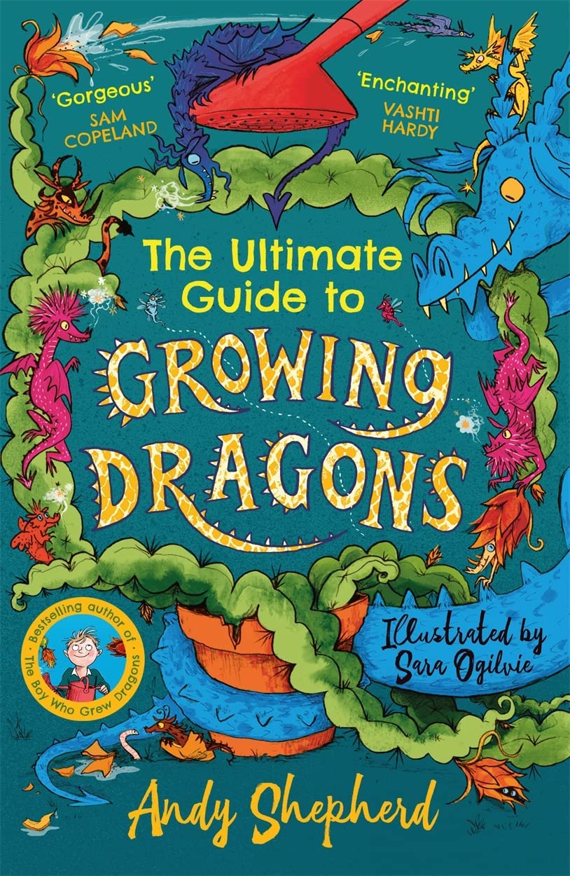 The Boy Who Grew Dragons 6-book paperback set by Andy Shepherd - back cover blurb of The Boy Who Grew Dragons paperback