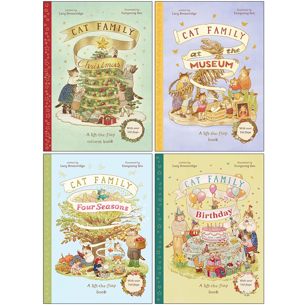 Back cover of a Cat Family hardcover book with series description