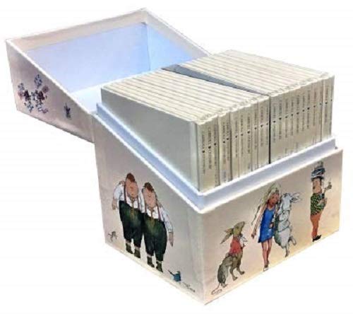 The Complete Alice 22-volume hardback collection fanned out, showing individual mini-books from Wonderland and Through the Looking-Glass