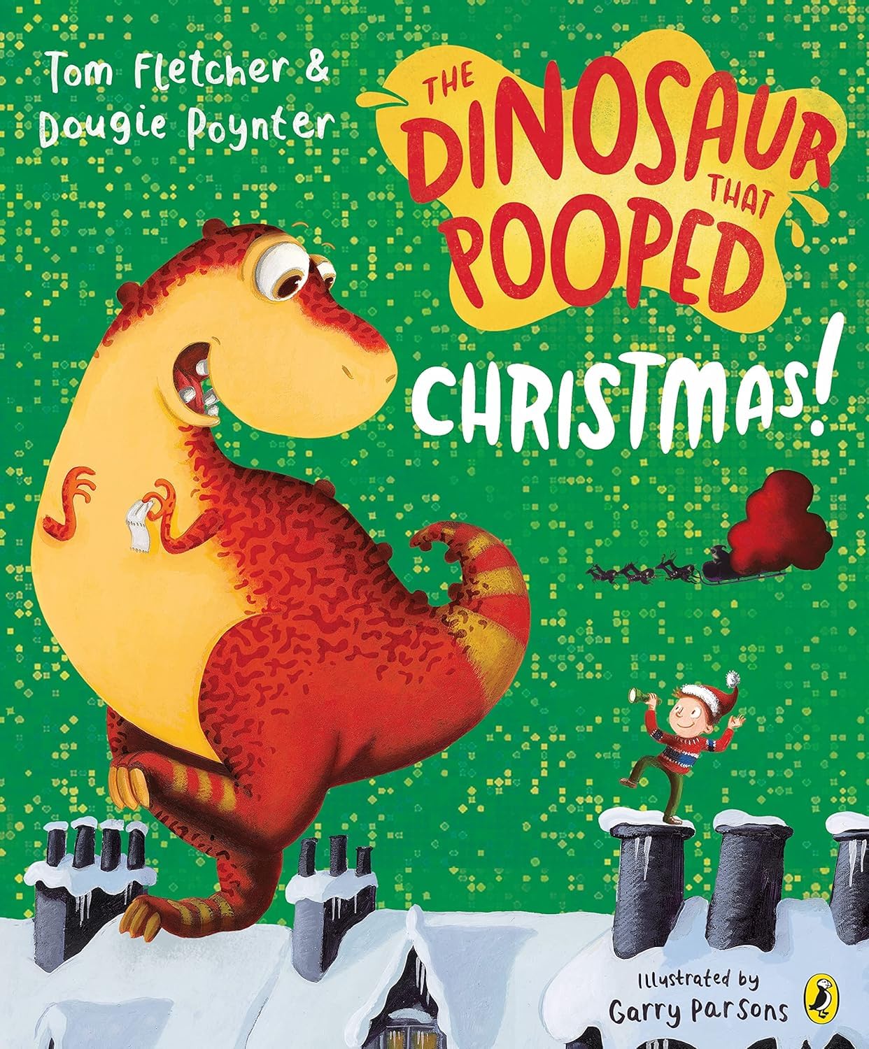 Back covers of The Dinosaur That Pooped paperback books showing blurb text and illustrations