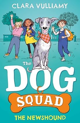 Back cover artwork and blurb for The Dog Squad paperback chapter books by Clara Vulliamy