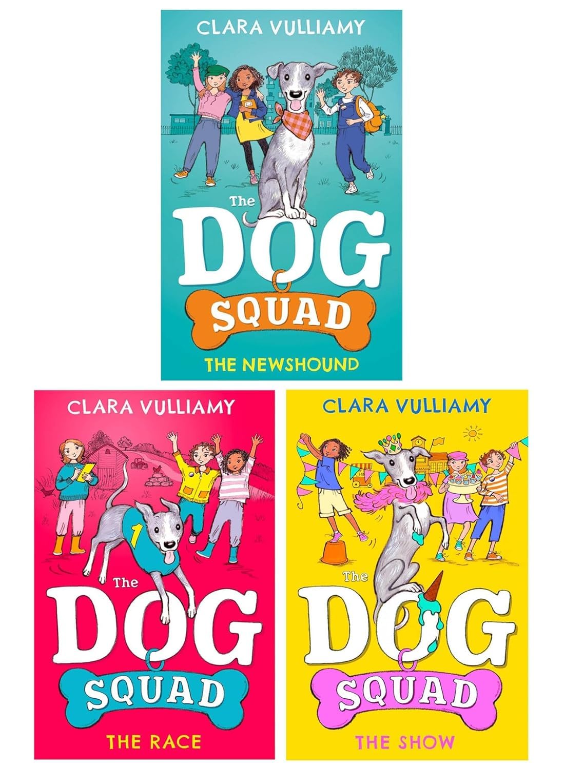 The Dog Squad 3 Books Collection Set by Clara Vulliamy - front cover of paperback box set, ages 6-8