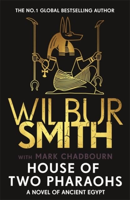 All five Egyptian Series paperbacks by Wilbur Smith fanned out together in the collection set