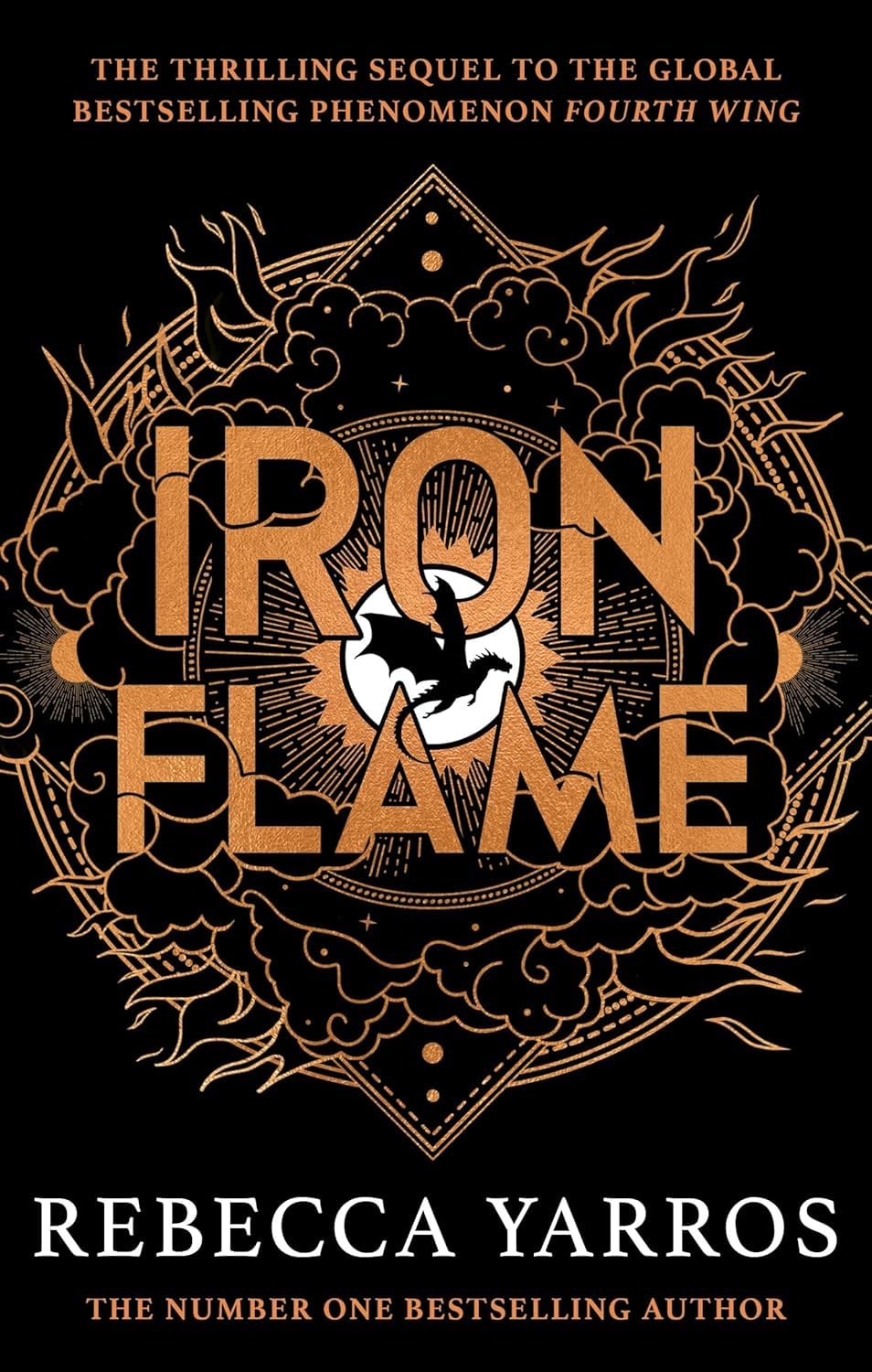 Fourth Wing, Iron Flame, and Onyx Storm paperbacks fanned out to show full cover artwork of the Empyrean series set
