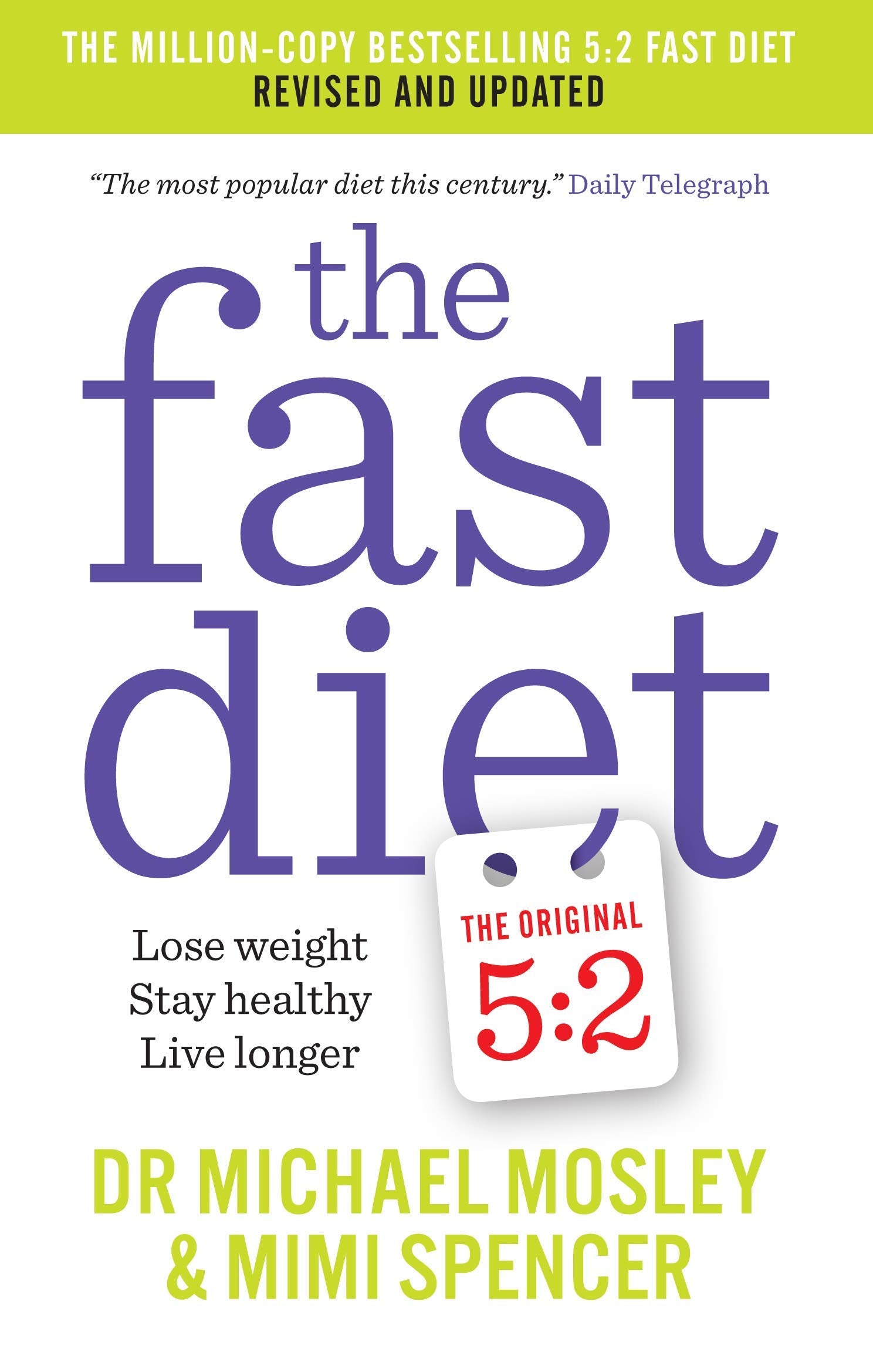 Close-up of The Fast Diet paperback book cover by Michael Mosley and Mimi Spencer