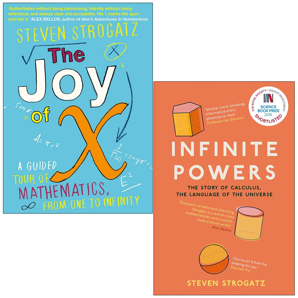 The Joy of X by Steven Strogatz paperback front cover, part of the 2-book Strogatz math collection set