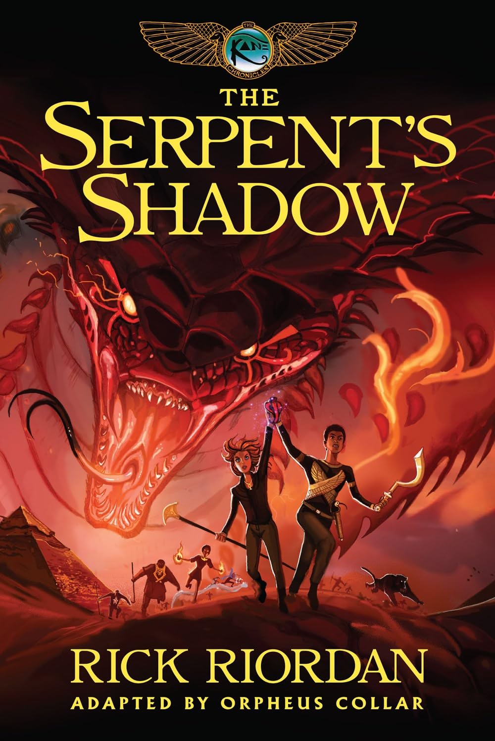 Close-up of The Throne of Fire paperback cover, book two of The Kane Chronicles by Rick Riordan