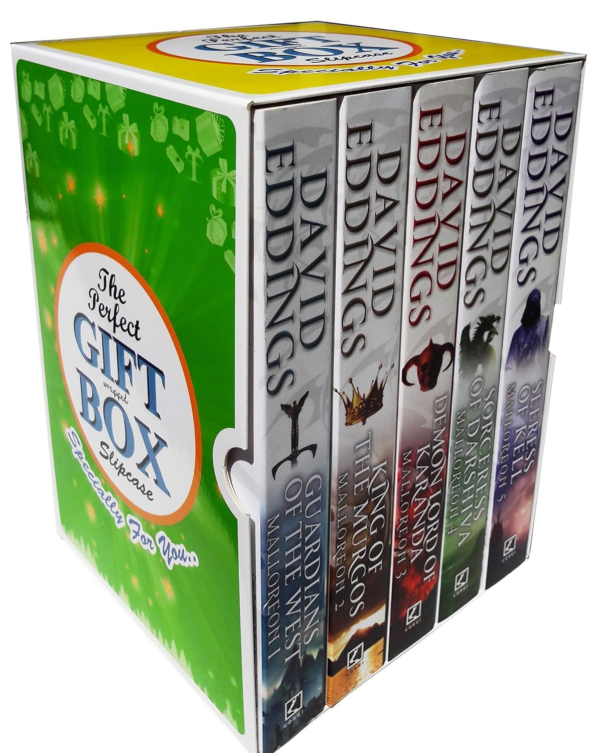Front cover of The Malloreon by David Eddings 5 book paperback collection set