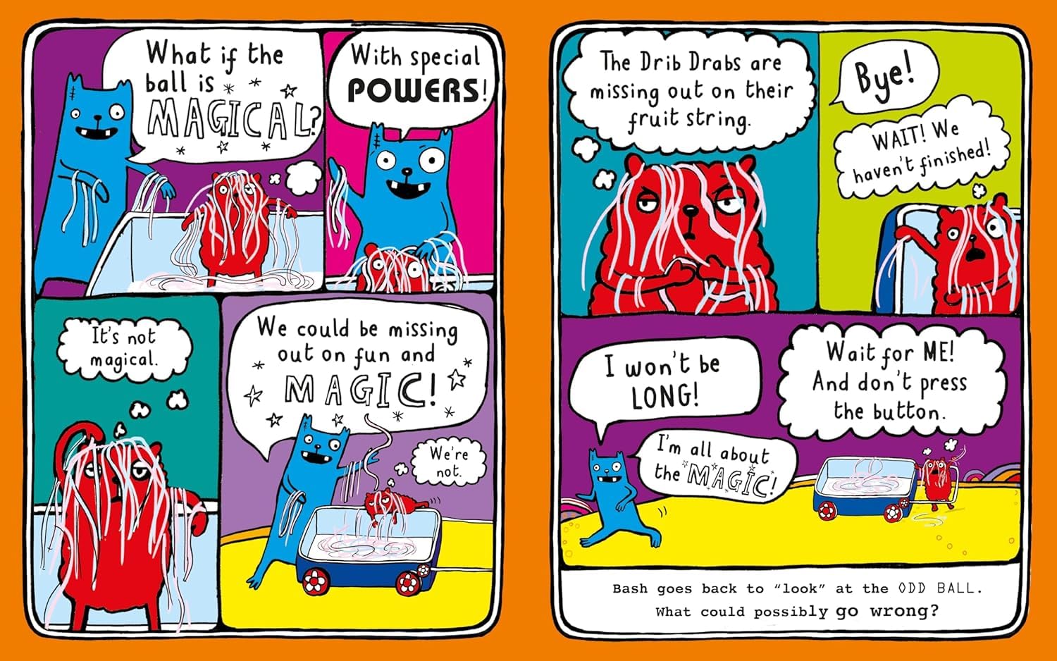 Back cover of Meet the Mubbles by Liz Pichon showing full color graphic novel artwork and blurb