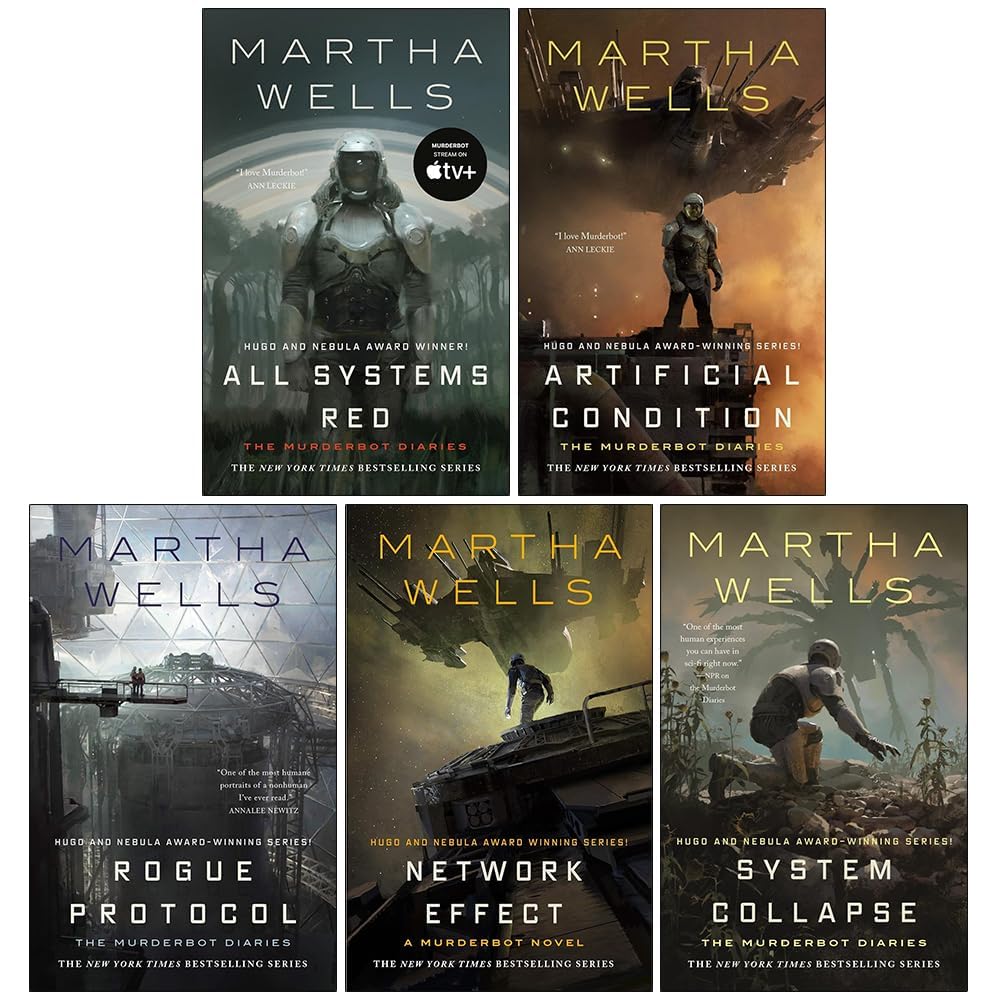 The Murderbot Diaries 5 Books Collection Set by Martha Wells paperback front cover