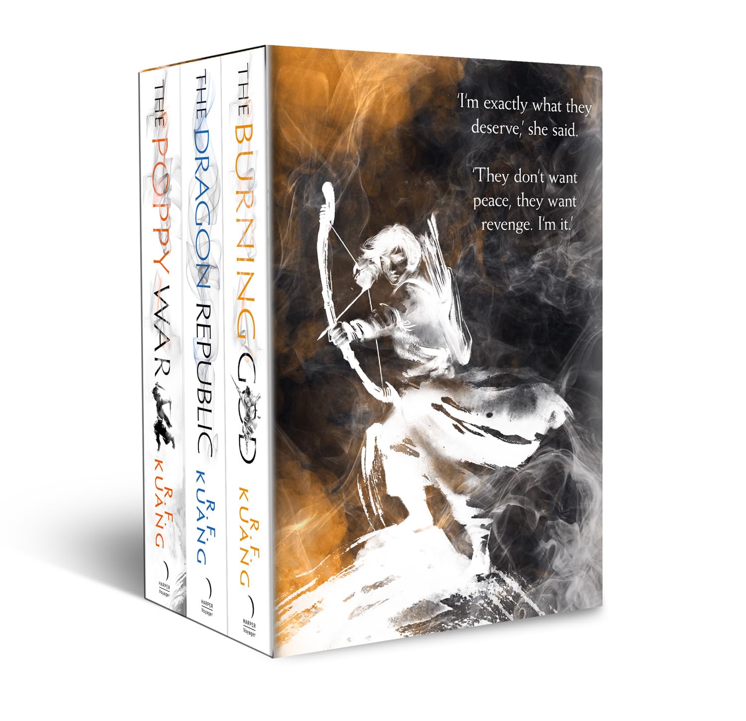 The Poppy War trilogy by R.F. Kuang 3-book paperback box set front cover