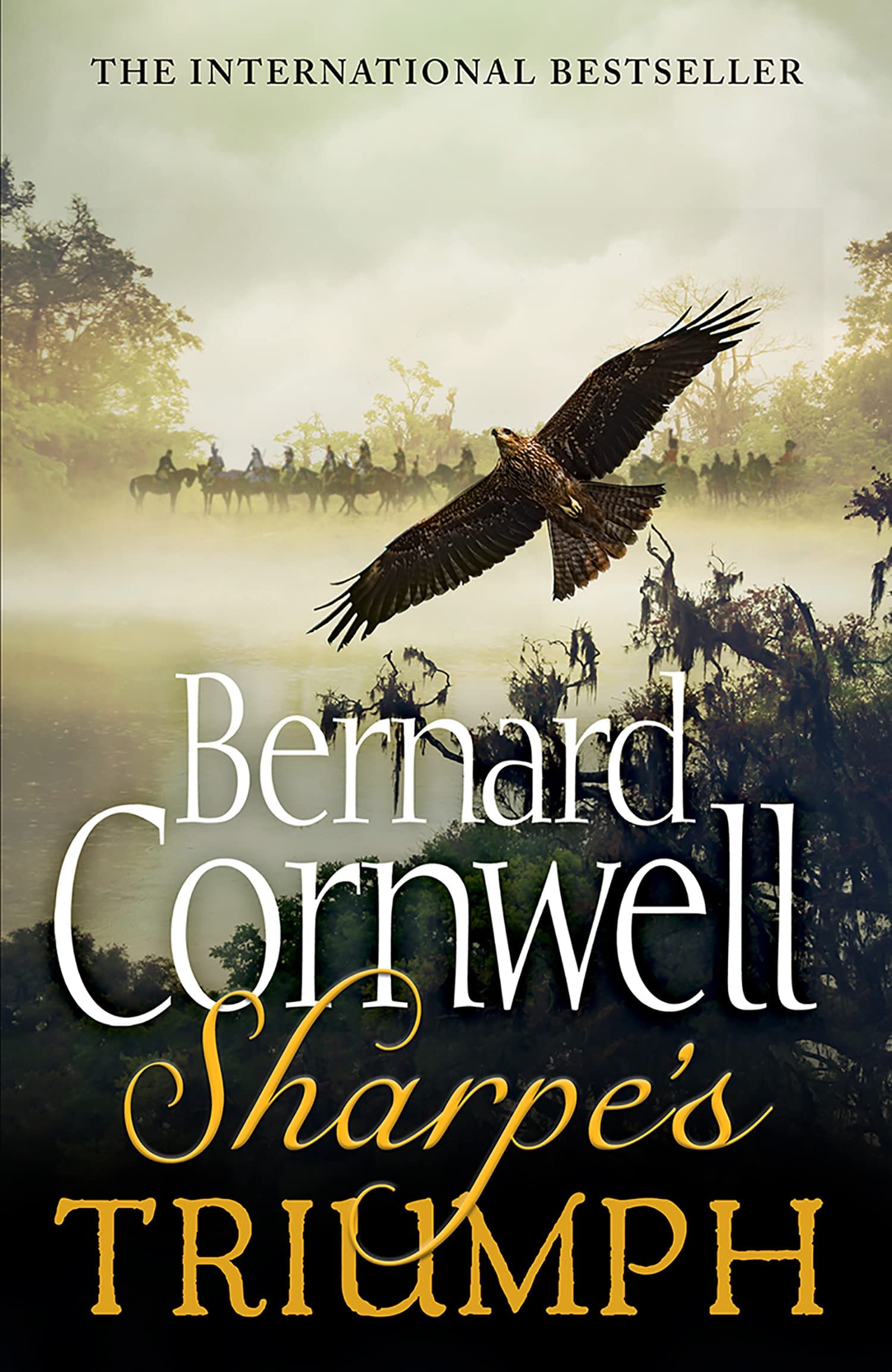 Close-up of Sharpe's Trafalgar paperback cover by Bernard Cornwell