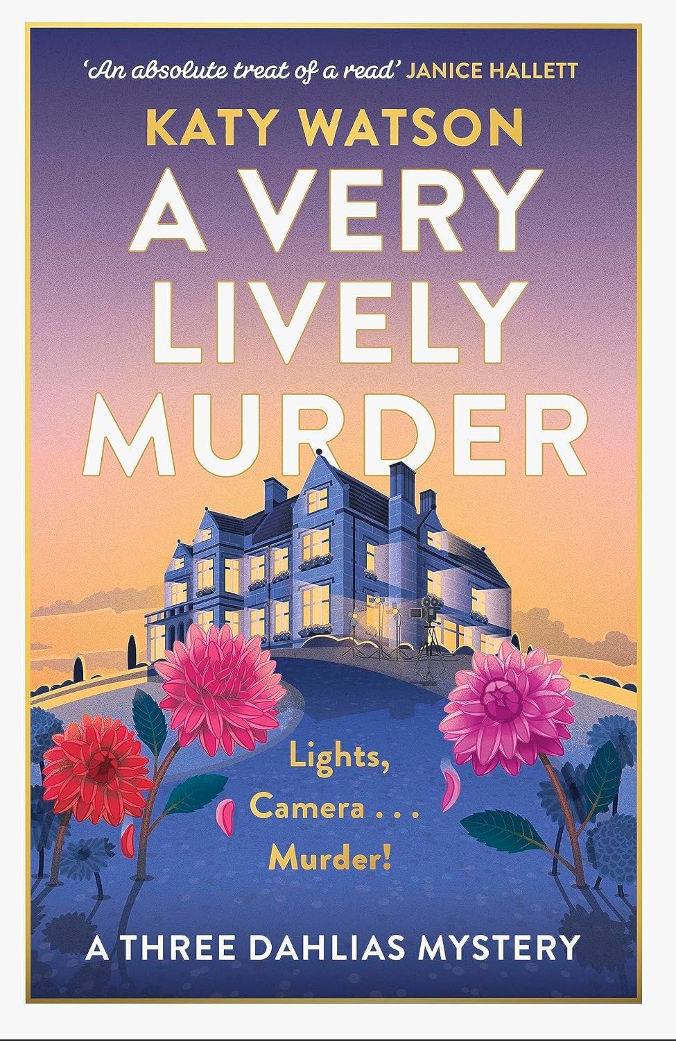 Three Dahlias mystery series by Katy Watson paperback - front cover of Seven Lively Suspects