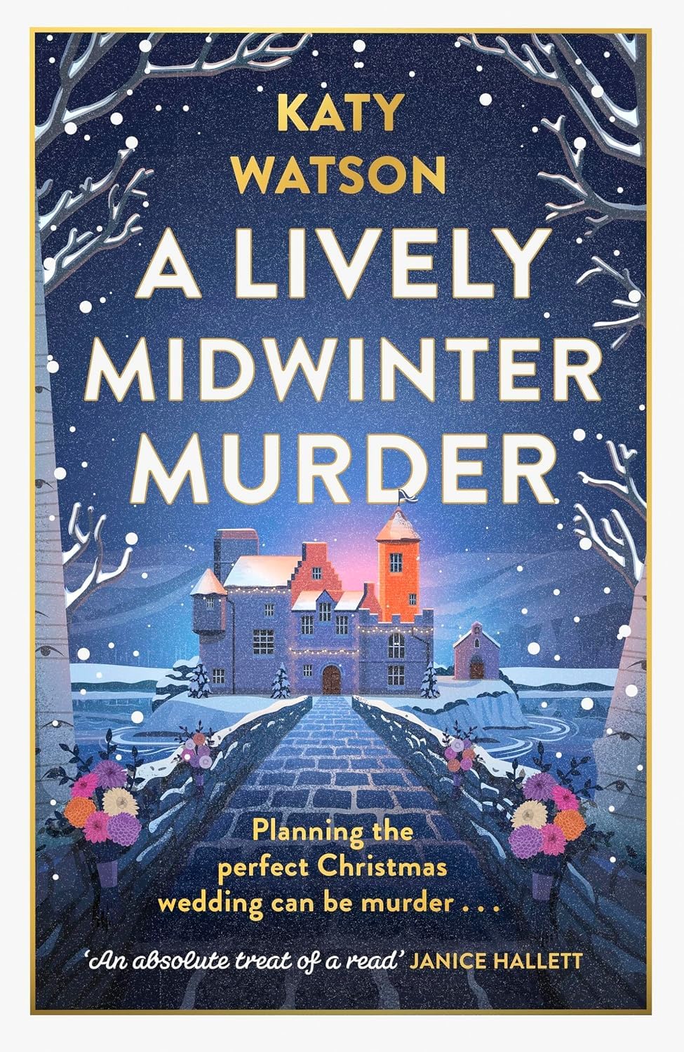 Three Dahlias mystery series by Katy Watson paperback - front cover of A Deadly Night at the Theatre
