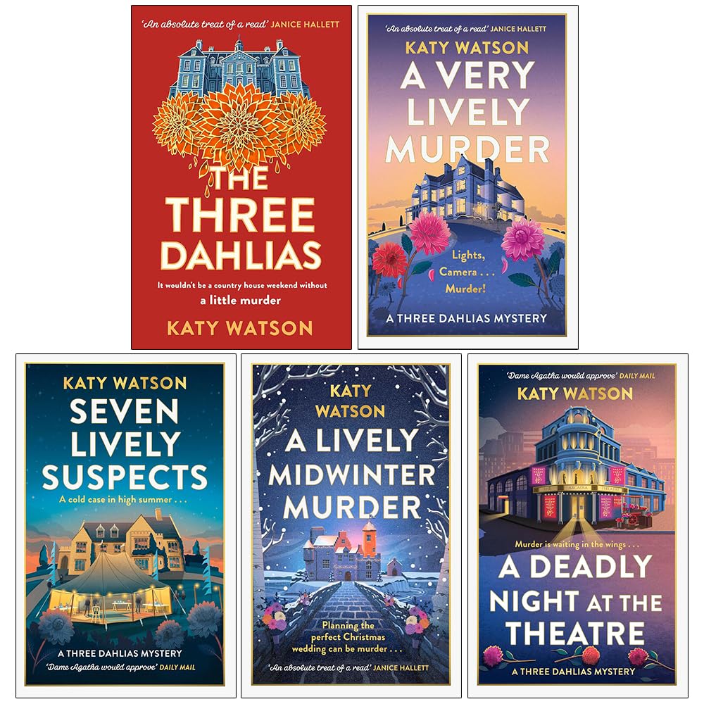 Three Dahlias mystery series by Katy Watson paperback - front cover of The Three Dahlias