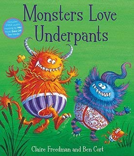 Close-up view of the colorful alien and underpants cover illustrations across the six-book paperback set.